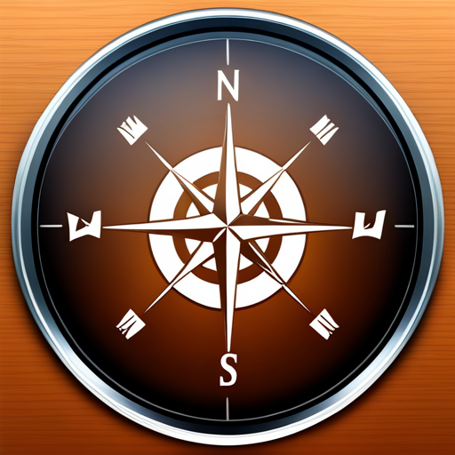 news, compass, app icon, technology, digital, modern, sleek, vibrant colors, minimalistic design