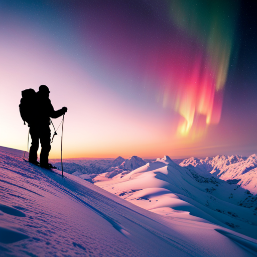 Arctic expeditionary teams, stark contrasts, muted palettes, dim sunlight, golden hour, snow-capped peaks, black and white, survival gear, ice formations