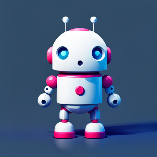 adorable, mechanical, polygonal, geometric shapes, bright colors, minimalist, retro-futuristic, robotic, 3D modeling, front-facing perspective, white background