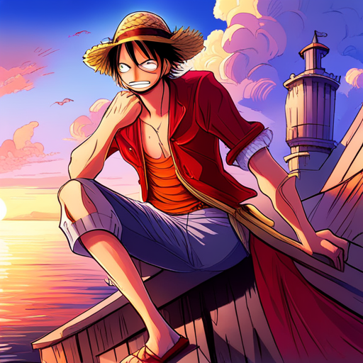 one piece characters, manga, anime, shonen, adventure, action, fantasy, vibrant colors, dynamic composition, exaggerated proportions, iconic character designs, epic battles, pirate theme, naval warfare, devil fruits, rubber powers, straw hat crew, grand line, pirate king, treasure hunt, camaraderie, friendship, dreams, determination