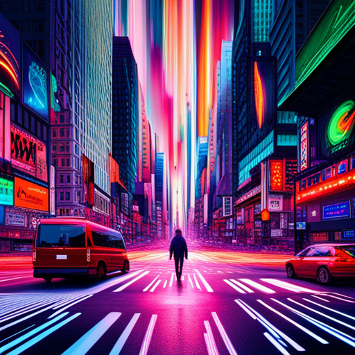 futuristic, artificial intelligence, data visualization, machine learning, generative art, wires and circuits, cyberpunk, neon colors, maximalism, complex patterns, glitch art, technology, perspective, movement, geometric shapes, symbolism