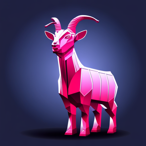 colorful, geometric, vector art, animal, goat, machine, futuristic, abstract