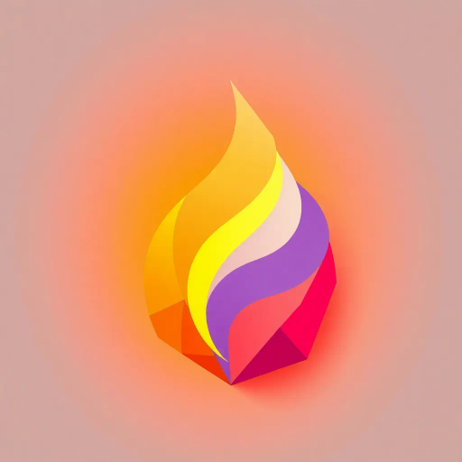 minimalistic, geometric shapes, vibrant colors, soft gradients, angular design, polygonal abstraction, abstract flame, warm palette, glowing effect, simplified forms, modern aesthetic, flat shading, contrasting hues, visual balance, dynamic composition, contemporary art, clean lines, symbolic warmth, ethereal glow, luminous intensity, stylized representation, Kandinsky influences, Bauhaus geometry, radiant ambiance, light interplay, serene energy, artistic refinement, crystalline textures, avant-garde fusion