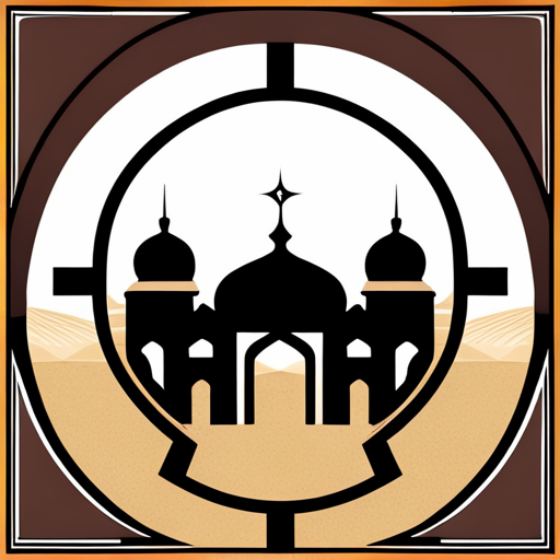 symbolic masjid, rounded border, border shadow, clock, 04:10 time, caption, 7 minutes walking distance, location