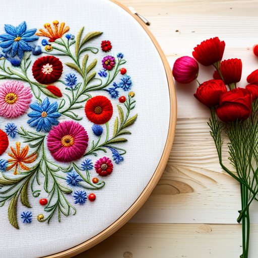 embroidery pattern, wildflower meadow, floral motifs, delicate stitches, intricate detailing, vibrant colors, nature-inspired, handmade, textile art, organic shapes, traditional craft, vintage aesthetic, botanical elements, floral composition, intricate patterns, textile design, artistic embellishments, line-art, embroidery, pattern, wildflower meadow, vibrant colors, intricate details, hand-stitched, floral motifs, texture, needlework, spring blooms, nature-inspired, delicate, thread, stitching techniques, botanical art, meadow grass, artistic interpretation, traditional craft, embroidery hoop, lush foliage, wildflowers, organic shapes, fine craftsmanship