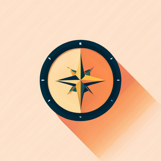 news, compass, app icon, technology, digital, minimalistic, geometric shapes, vibrant colors, modern, flat design