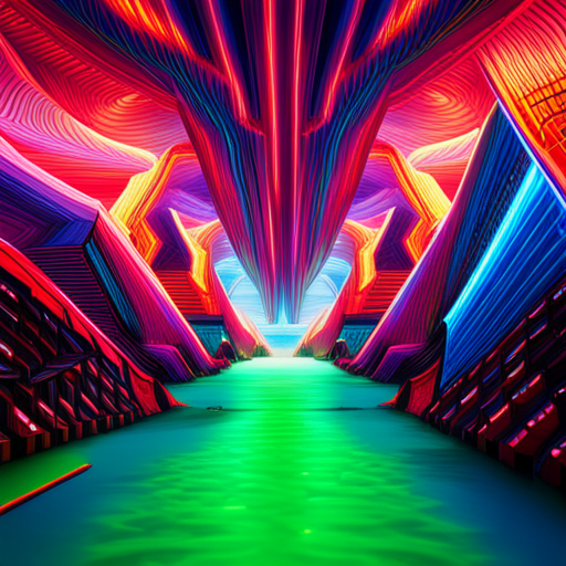 cyberpunk, sci-fi, neon lights, arcade machines, sparks, generative graphics, retro futurism