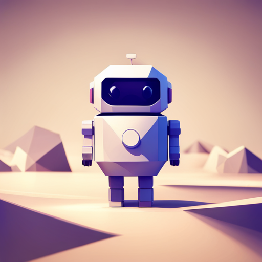 adorable, robot, toy, miniature, minimalist, geometric, polycount, low-poly, rubber material, white, background