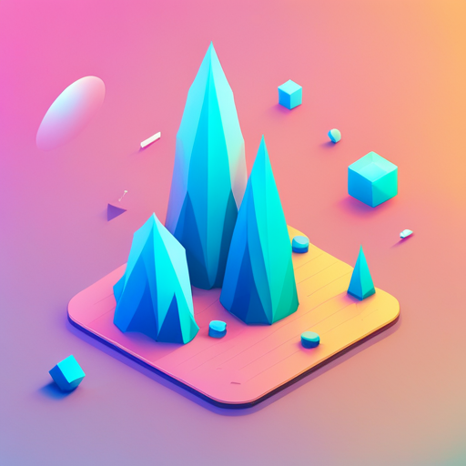 A small, low-poly icon representing a sci-fi antenna dish with a retro-futuristic twist, featuring sharp angles, simple geometry, a vibrant color scheme, metallic texture, and a sense of angular movement that captures the thrill of space exploration