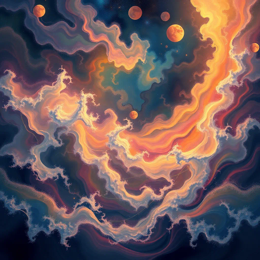 harmony of the spheres, ethereal symphony, aurora borealis, music visualization, cosmic resonance, abstract expressionism, vibrant chroma, Kandinsky influences, flowing melodies, celestial orchestra, dreamlike atmosphere, surreal landscapes, harmonious rhythms, visual synesthesia, universal connection, luminous colors, ethereal light, transcendental experience, spiritual awakening, dimensional journey, divine soundscape, poetic emotion