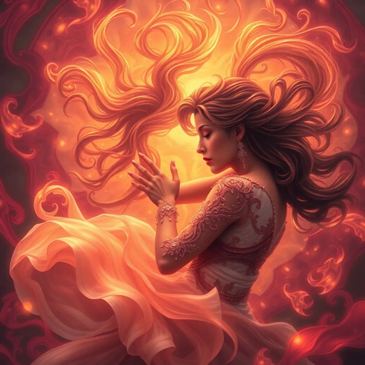 ethereal romance, intricate details, vibrant hues, sensual embrace, dynamic movement, expressive gestures, illuminated warmth, Baroque influences, emotional connection, dramatic lighting, swirling forms, romantic fantasy, soft textures, immersive atmosphere, harmonious composition, mythical ambiance, enchanting aura, nostalgic allure, intense passion, artistic sensuality