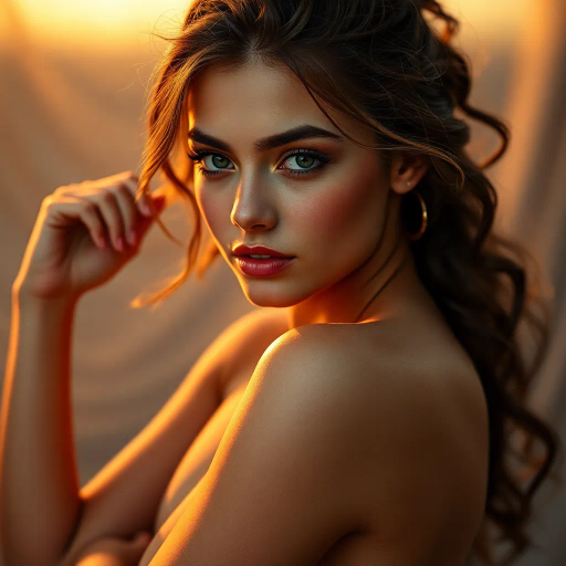 athletic female, fitness, dynamic movement, hyper-realism, chiaroscuro lighting, Michelangelo, vivid contrast, anatomical precision, energy and vitality, Renaissance influence, modern fitness culture, intricate muscle definition, motivational aura, empowering stance, sleek form, contemporary sportwear, warm tones, focus and determination, spatial depth, vibrant energy, balance and strength, dynamic composition