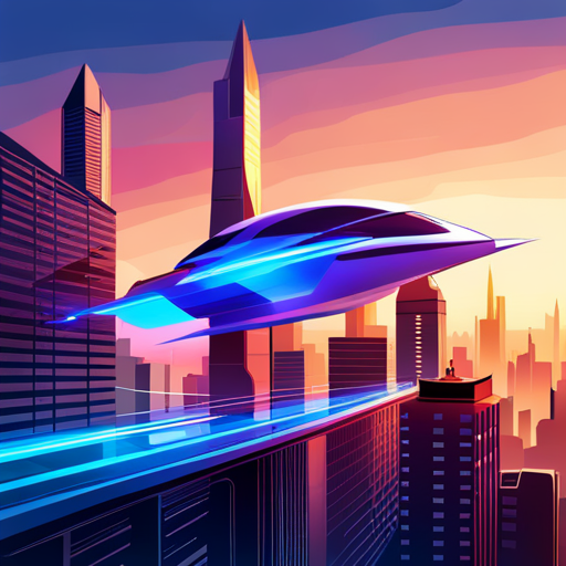 flying car, futuristic, vector