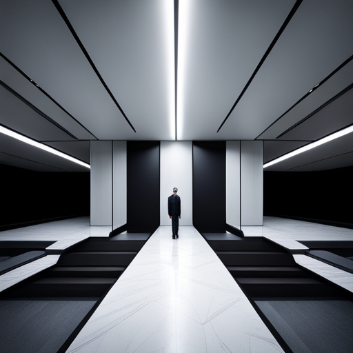 Minimalism, sleekness, monochromatic, gradients, contrast, highlights, geometric shapes, symmetry, technology, machinery, precision engineering, high-tech, futuristic, metallic finishes, reflective surfaces