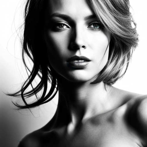 feminine strength, gracefulness, portrait, black and white, soft lighting, emotional expression, beauty, empowerment, contemporary, contrast, delicate features, monochrome, dramatic shadows, timeless elegance, chiaroscuro, Renaissance influence, ethereal mood