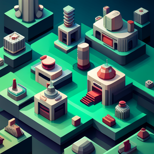 isometric, plastic, bot, app, mascot, geometric shapes, low poly, composition, color palette, digital media, technology, simplicity