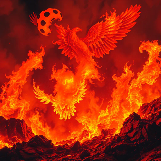 flickering flames, inferno, burning passion, scorching heat, smoke, ember, ashes, fireballs, magma, volcanic eruptions, fiery explosions, phoenix rising, igniting fury, fiery landscape, red and orange hues, burnt sienna, heat waves, smoke signals, blazing embers, molten lava, fiery spectacle, epic narrative, surreal visions, dynamic movement, mystical atmosphere, ethereal glow, vivid contrasts, vibrant energy, mythical motifs, enchanted scenery, expressive textures, fantastical realms, intense emotion, dramatic composition, Salvador Dalí inspiration, cosmic elements, organic forms, immersive experience