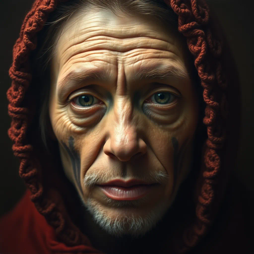 hyper-realism, detailed textures, chiaroscuro lighting, vibrant colors, Rembrandt influence, meticulous detail, natural light, atmospheric depth, emotional resonance, lifelike depiction, intricate composition, smooth gradients, realistic textures, expressive portraits, soft focus, dimensional accuracy, dynamic range, capturing essence, high detail, refined realism