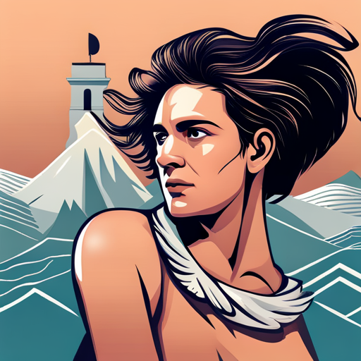 Vector art inspired by the mythological figure Hermes, featuring intricate geometric shapes and impeccable line quality