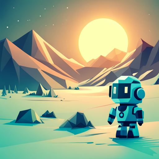 geometric shapes, cute robot, vector art