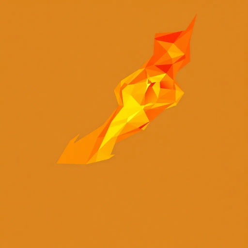 minimalistic, geometric shapes, vibrant colors, abstract flame, polygonal, warm palette, glowing effect, simplified forms, modern aesthetic, dynamic composition, contrasting hues, stylized representation, angular design, contemporary art, symbolic warmth, ethereal glow, luminous intensity, sharp edges, vibrant oranges and reds, artistic illusion, visual balance, dynamic motion, elemental symbolism, fiery essence, spatial depth, digital rendering, atmospheric lighting, clean lines, simplified forms, fiery intensity, modern ambient light, abstract warmth, spatial harmony, emotive energy