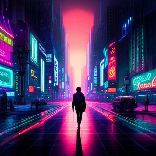 cyberpunk, sci-fi, neon lights, arcade machines, sparks, generative graphics, retro futurism