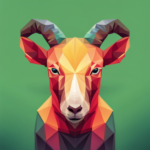 abstract, vector, low-poly, geometry, shapes, digital, robotic, angular, minimalist, small, scale, animal, goat