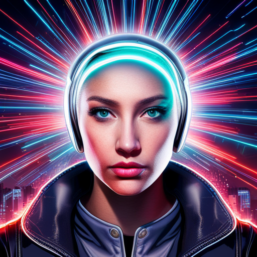 Programming robots exploring futuristic cities, while battling rogue AI, using holographic interfaces, in a neon-punk world filled with cyborgs and cybernetic-enhancements, inspired by the latest advancements in quantum computing and AI technology.