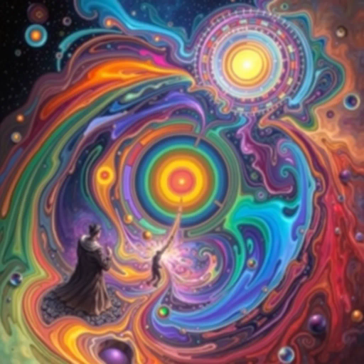 abstract forms, surrealism, vibrant colors, Salvador Dalí, fluid dynamics, dreamlike landscapes, opalescent textures, contemporary fantasy, soft gradients, enigmatic symbolism, ethereal glow, imaginative horizons, otherworldly elements, emotional depth, intricate details, layered meanings, visual poetry, artistic flow, transcendence of reality