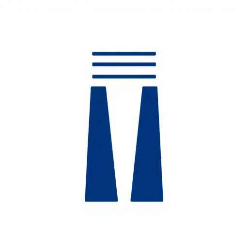 bold letter M, parallel strokes, tapering structure, upward hierarchy, indigo blue, geometric precision, vector design, minimalist aesthetic, structural elegance, balance and symmetry, clean composition, white background, modernist influences, Bauhaus geometry, minimal lines, disciplined form, artistic clarity, abstract expression, Kandinsky inspiration, harmonious contrast, flat color fields, innovative typographic elements, Swiss design principles, mid-century modern vibes