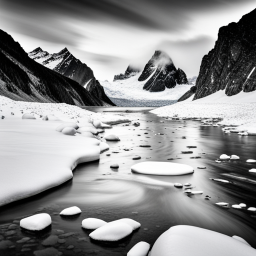 playful, waddling, winter scene, Arctic, ice slide, movement, slippery, icy water, black and white, snow, Antarctic, happy, joyful, energetic