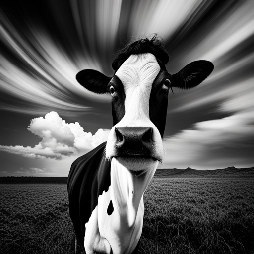 dairy, tab, brand, lactase, cow, black and white, blue sky, photographic