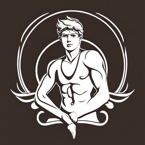 vector, hermes, geometric shapes, line quality, minimalism, simplicity, dynamic, balance, bold, monochromatic, negative space, precision, elegance, graphic design, modern, contemporary, Ancient Greek mythology, mythological figure, messenger of the gods