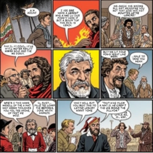 vintage, educational scene, Norman Rockwell influence, dynamic composition, diverse characters, primary colors, detailed line work, classroom setting, historical context, engaging storytelling, cultural exploration, emotional expressions, teaching moment, narrative depth, traditional techniques, cultural diversity, vibrant illustrations, storytelling dynamics, educational theme