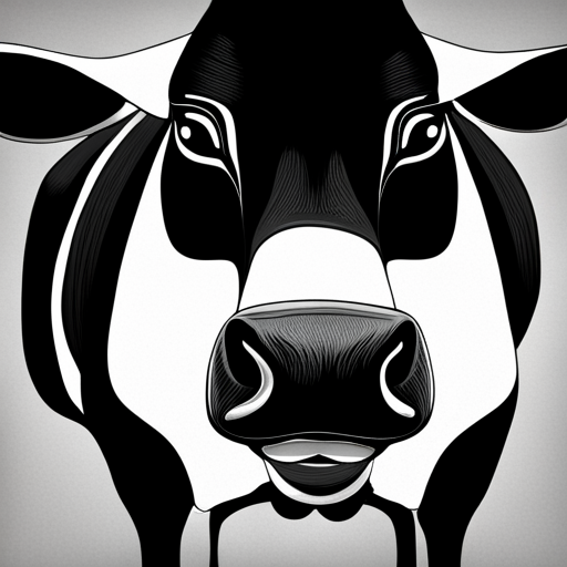 colorful, psychedelic, surreal, black and white, cow, acid trip, pop art, cartoon, mind-bending, contrast, hallucination