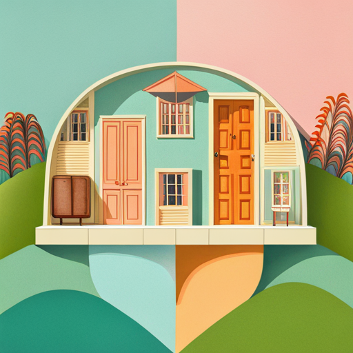 quaint, color palette, symmetrical, whimsical, whimsy, 60s, 70s, vintage, retro, nostalgia, Wes Anderson, The Royal Tenenbaums, The Life Aquatic with Steve Zissou, Fantastic Mr. Fox, Moonrise Kingdom, Grand Budapest Hotel, quirky, eccentric characters, visual storytelling, limited color palette, pastels, bright colors, tracking shots, overhead shots, geometric compositions, warm tones, vintage props, textured surfaces, dollhouse-inspired sets, surreal landscapes, quirky props, film grain, vintage camera effects