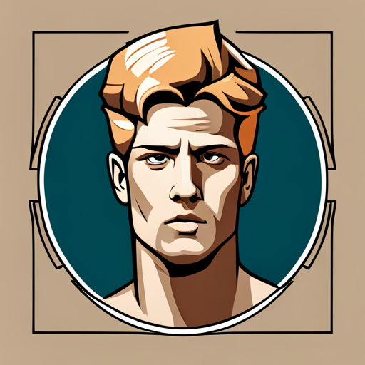 Vector art inspired by the Greek god Hermes, featuring precise geometric shapes and intricate line quality.