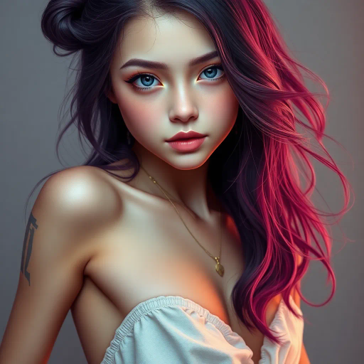 adorable heroine, full figure, photorealistic rendering, hyper-realistic textures, soft lighting, vibrant palette, harmonious composition, ethereal mood, contemporary artistry, fine details, expressive gaze, dynamic pose, whimsical aura, gentle movement, enchanting allure, intricate patterns, subtle tones, contemporary influences, captivating expression, elegant posture, captivating presence, dreamy atmosphere