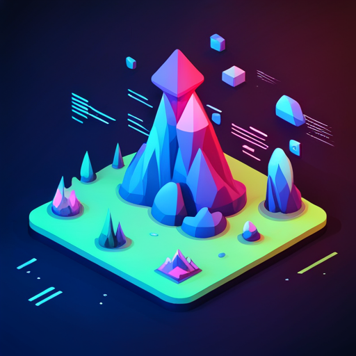 Low-poly, news, AI, signal, app icon, geometric shapes, technology, digital art, digital manipulation, futuristic, grid layout, vibrant colors