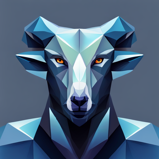 abstract, vectors, geometric shapes, low-poly, small, goat, antlers, robots, technology, future, surrealism