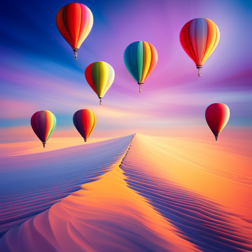 colorful balloons, floating in the sky, vibrant, joyful, celebration, party, whimsical, surreal, dreamlike, fantasy, fantasy-art, soft pastel colors, playful, cheerful, movement, organic shapes, transparent, light, shadows