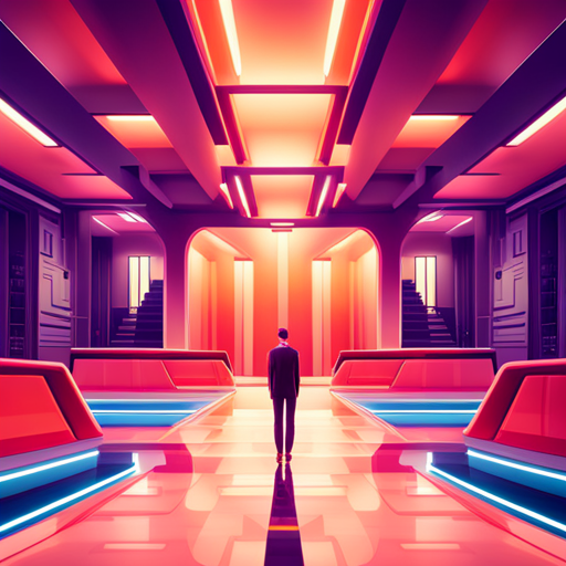 Futuristic AI technology in a whimsical, pastel-colored world inspired by the cinematic style of Wes Anderson.