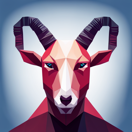 geometric shapes, low-poly, abstract, vector, small, goat, antlers, robot, white background