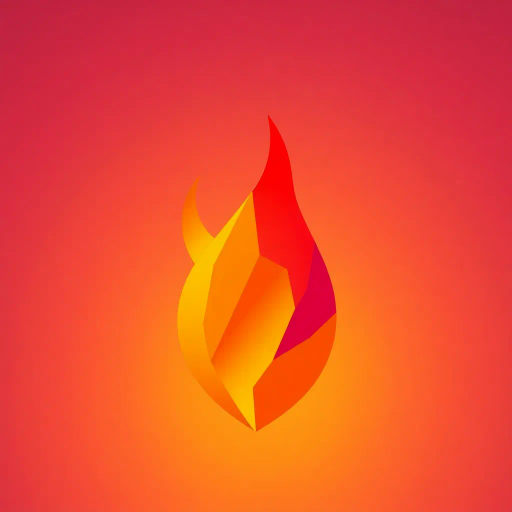 minimalistic, geometric shapes, vibrant colors, soft gradients, angular design, polygonal abstraction, abstract flame, warm palette, glowing effect, simplified forms, modern aesthetic, flat shading, contrasting hues, visual balance, dynamic composition, contemporary art, clean lines, symbolic warmth, ethereal glow, luminous intensity, stylized representation, Kandinsky influences, Bauhaus geometry, radiant ambiance, light interplay, serene energy, artistic refinement, crystalline textures, avant-garde fusion