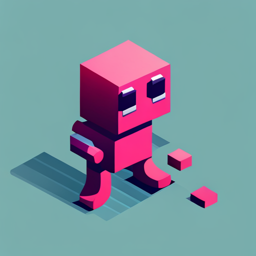 isometric view, plastic material, robot, application, sunglasses, white background