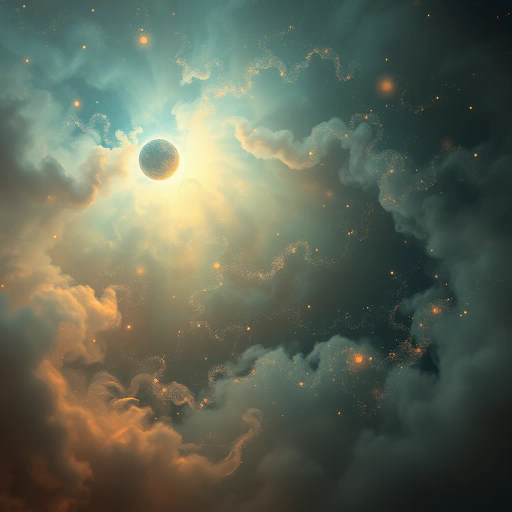 whimsical journey, ethereal dust, swirling tendrils, misty atmosphere, Claude Monet, dreamlike landscapes, hues of lavender and gold, mystical ambiance, surreal textures, canvas medium, impressionist strokes, cascading particles, gentle movement, mysterious allure, enigmatic presence, atmospheric depth, enchanting twilight, luminescent glow, transcendent beauty, otherworldly scene, delicate blending, spiritual essence