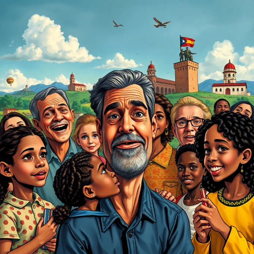 Norman Rockwell, pop art, vibrant colors, diverse society, cultural tapestry, inclusivity, dynamic storytelling, community interactions, exaggerated expressions, educational themes, social awareness, narrative depth, illustrative style, detailed line work, symbolic representation, diverse landscapes, time progression, socio-political commentary, engaging atmosphere, visual dialogue, layered storytelling, rich textures, thought-provoking, contemporary relevance, dynamic compositions, bold color contrasts, narrative sequences, human connections, storytelling traditions, symbolic depth, visual metaphors