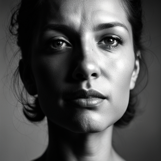 femininity, empowerment, portrait, monochrome, soft lighting, contrast, delicate features, beauty, emotional expression, timeless elegance, strength, gracefulness, contemporary, dramatic shadows