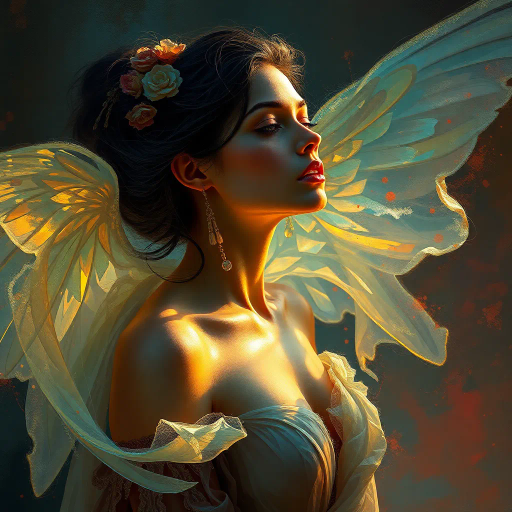 ethereal woman, renaissance lighting, dramatic contrasts, vibrant hues, delicate textures, impressionist influences, emotionally evocative, modern twist, surrealism undertones, dynamic composition, fluid movement, Baroque era inspiration, intricate details, fantastical elements, cultural richness, harmonious balance, mythical aura, expressive gesture, lively ambiance, magical realism, soft brushstrokes, timeless beauty