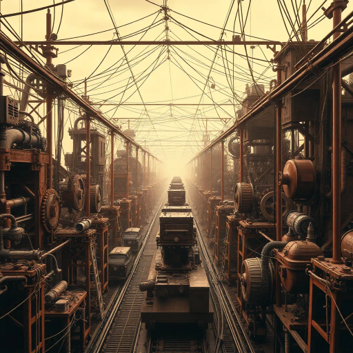 futuristic transportation, logistics network, high-tech infrastructure, Jean-Michel Basquiat influence, cybernetic design, digital era, dynamic movement, vibrant neon colors, intricate detail, complex layering, network nodes, geometric structures, urban sprawl, technological advancement, interconnected routes, bustling energy, efficient systems, abstract composition, data flows, modernity, cyberpunk aesthetic, global connections, expanded scale, intricate textures, digital innovation, strategic planning